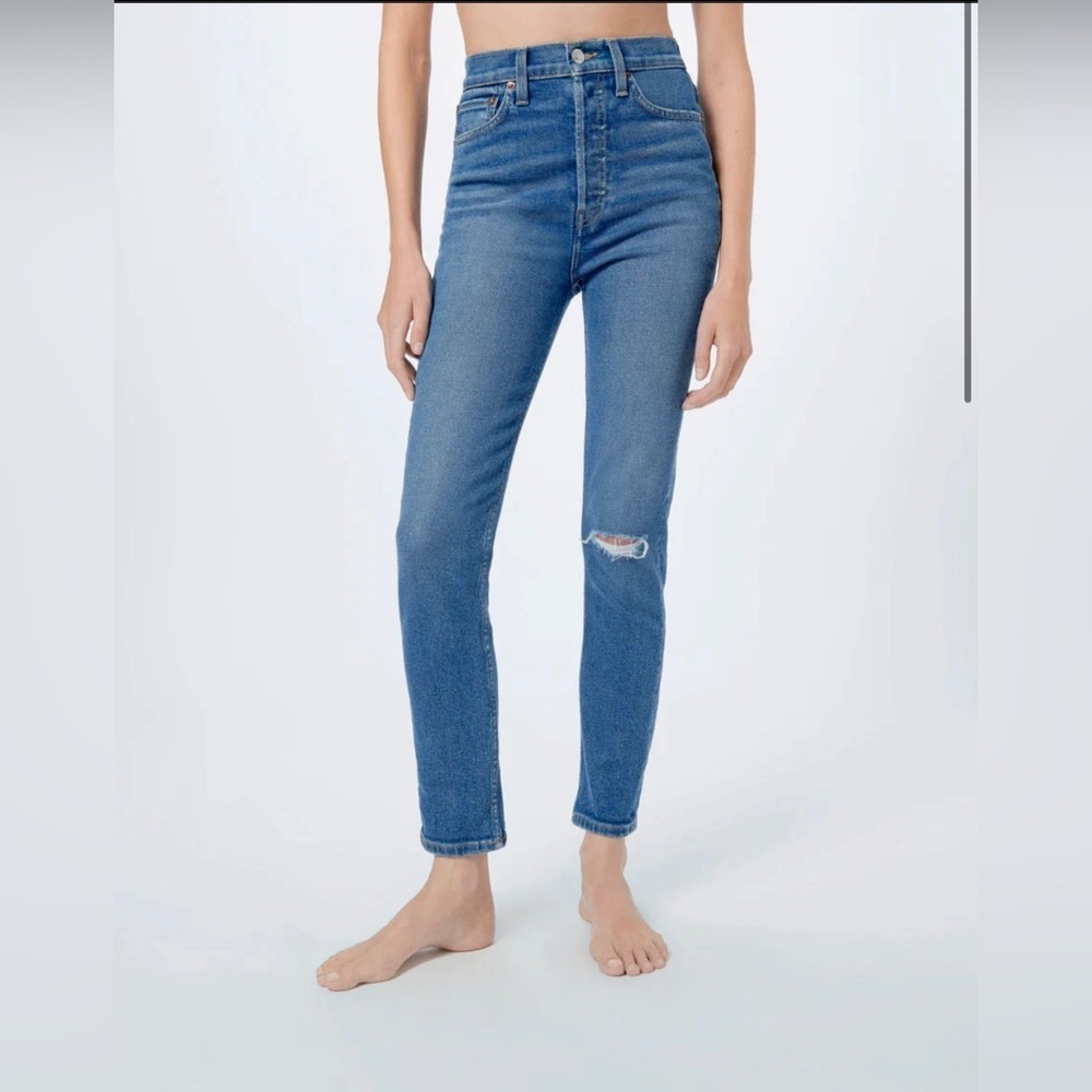 Re/Done 90s Ultra High Rise Ankle Crop Jeans